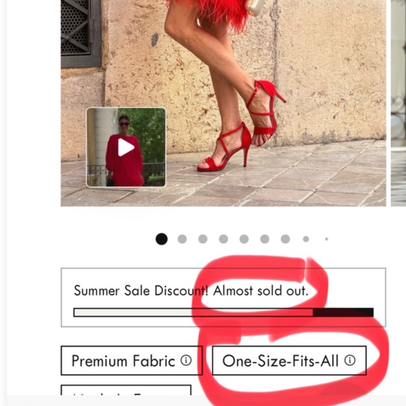 Marielle Stokkelaar Unique Red Holiday Party Dress, Feather Bottom Hem NWT OSFM - Picture 15 of 16